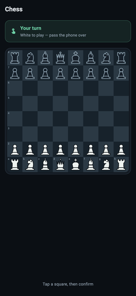 A game of chess, ready for the first move