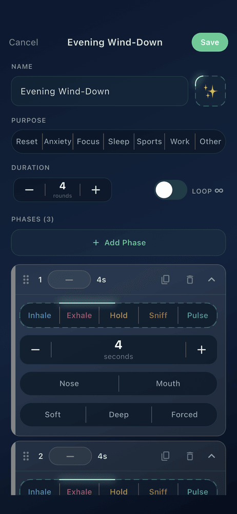 Building a custom exercise, phase by phase