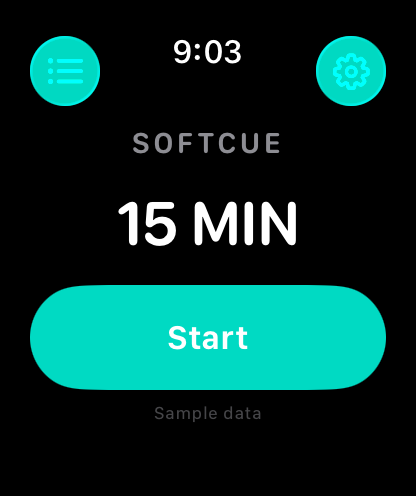 Picking a 15-minute interval on Apple Watch, ready to start