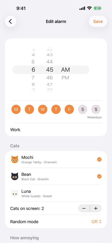 The alarm editor